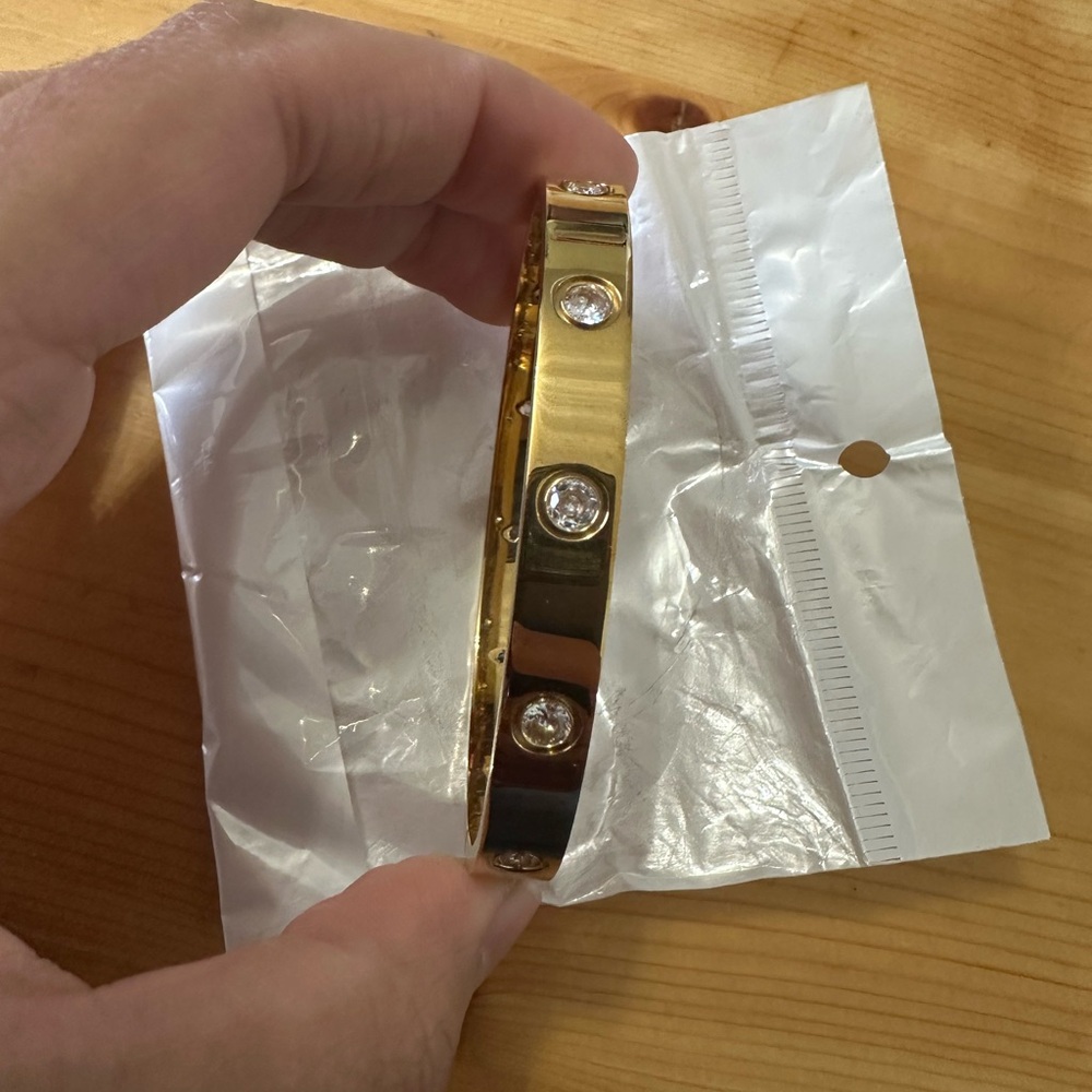 Gold Bracelet with Crystal Accents